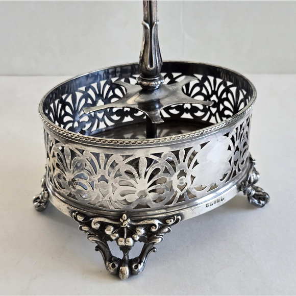 Antique Silver Plated Cruet Holder Ornate Victorian James Dixon & Sons England - Picture 2 of 13